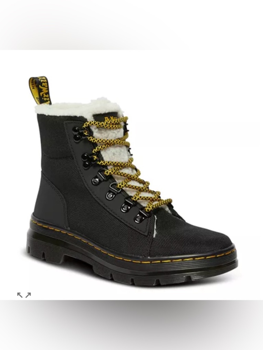 Dr. Martens Women's 6 Tie Faux Fur Lined Boots Sz 5